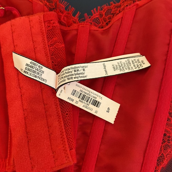 Victorias Secret Red Unlined Lace-Up Corset Top Small - Picture 3 of 3